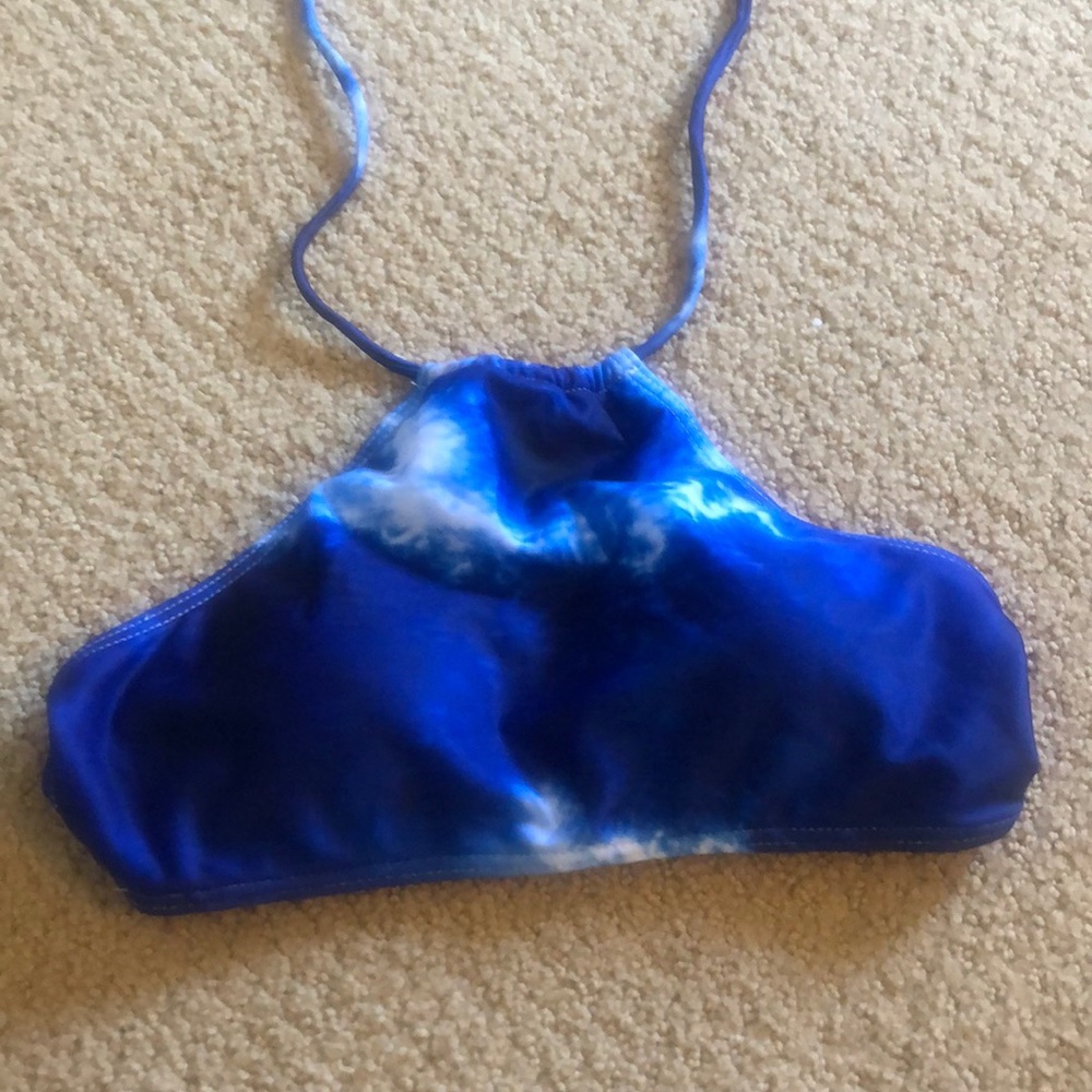 Blue tidye zaful bikini top size small